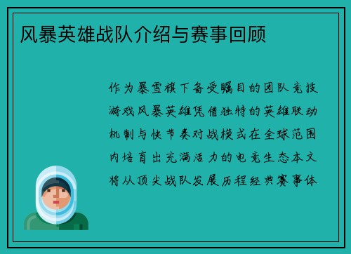 风暴英雄战队介绍与赛事回顾